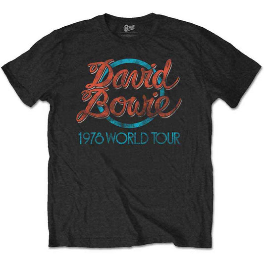 David Bowie 1978 World Tour T Shirt Black Officially Licensed