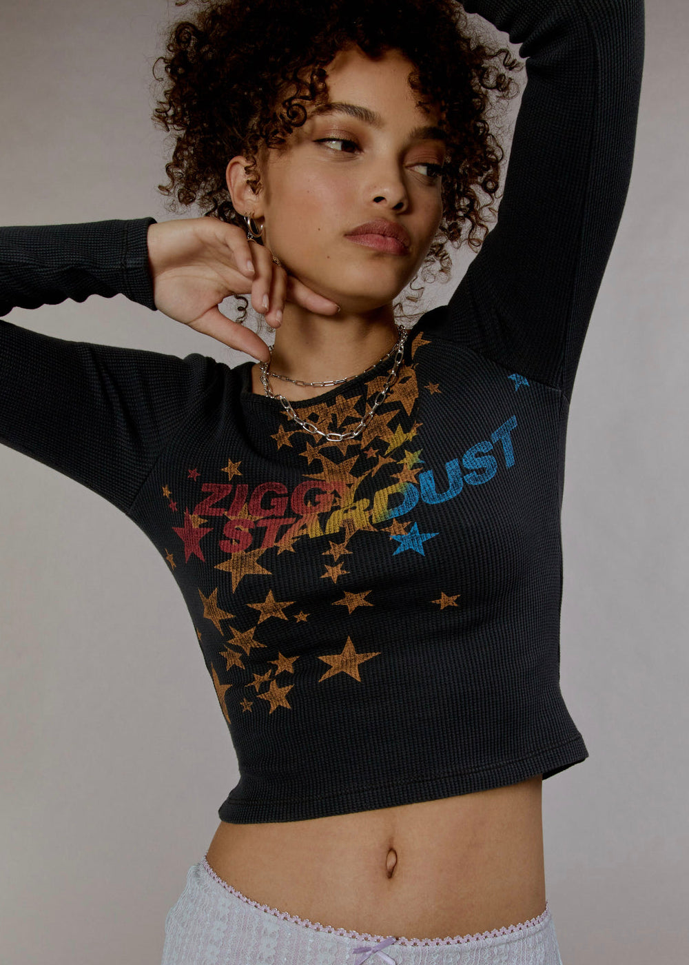 David Bowie Ziggy Stardust Cropped Womens Shirt by Daydreamer LA