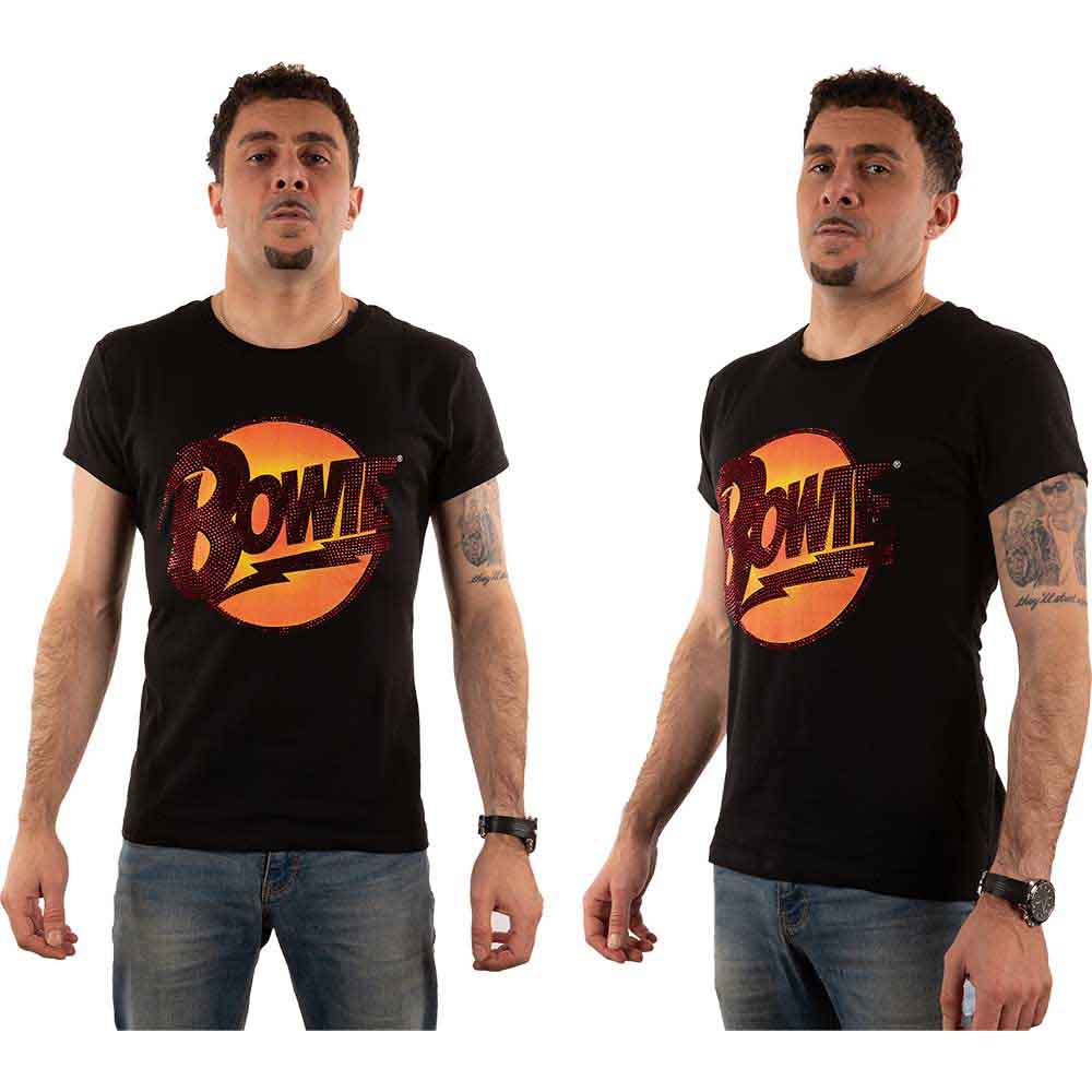 David Bowie Diamond Dogs Logo T Shirt Black Officially Licensed