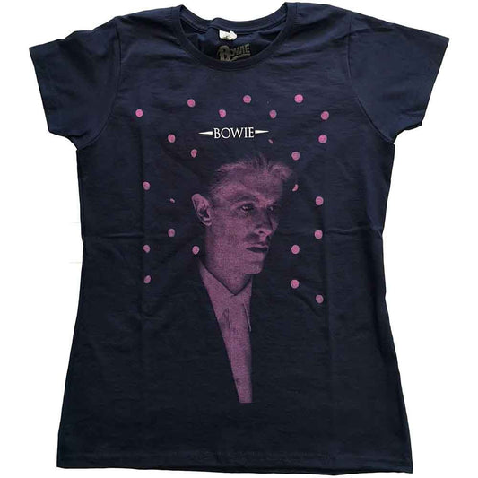 David Bowie Dots Officially Licensed Womens T Shirt Blue