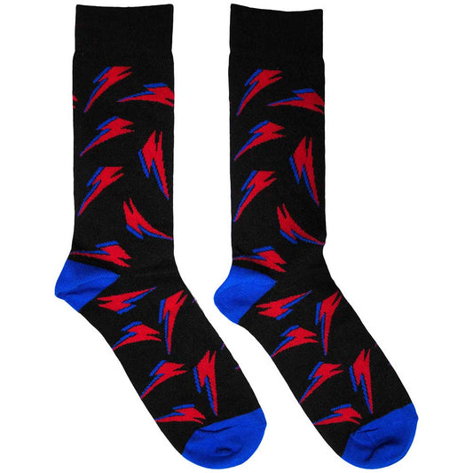 David Bowie Flash Pattern Socks Black Officially Licensed