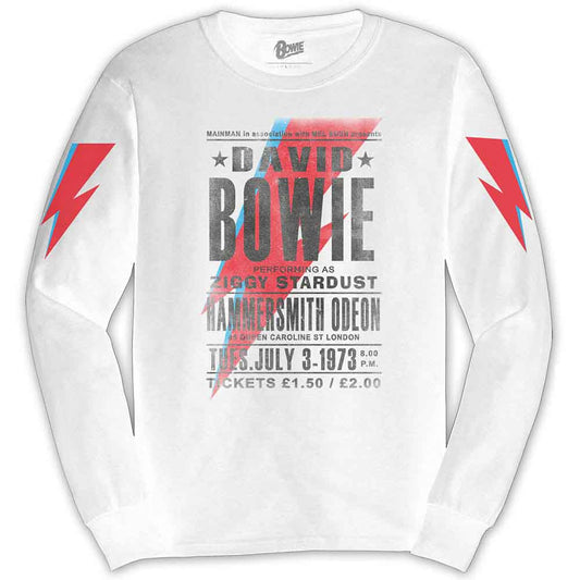 David Bowie Hammersmith Odeon Long Sleeve T Shirt Officially Licensed