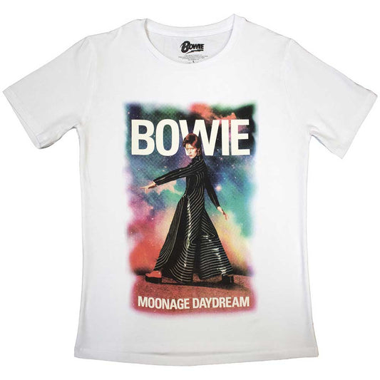 David Bowie Moonage 11 Fade Officially Licensed Womens T Shirt White