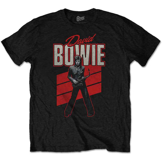 David Bowie Red Sax T Shirt Black Officially Licensed