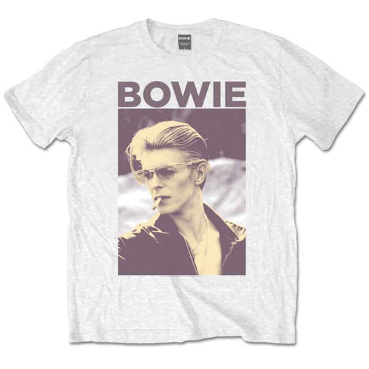 David Bowie Smoking Mens T Shirt White Officially Licensed