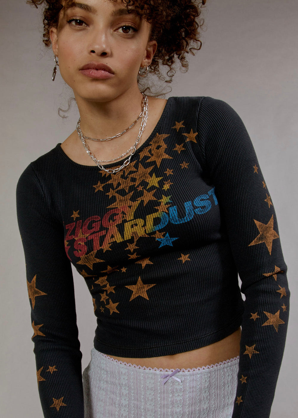 David Bowie Ziggy Stardust Cropped Womens Shirt by Daydreamer LA