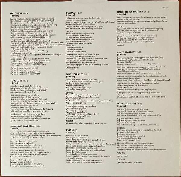 David Bowie The Rise And Fall Of Ziggy Stardust And The Spiders From Mars Vinyl Record