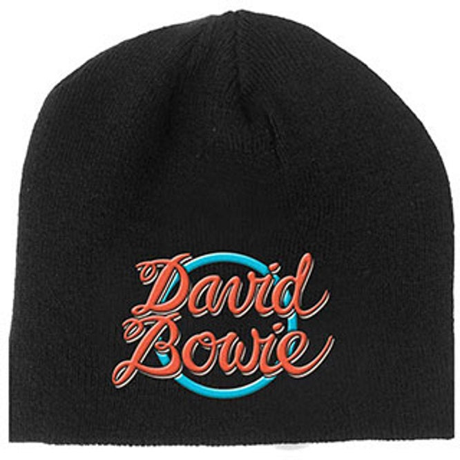 David Bowie Logo Beanie Skull Cap - Officially Licensed Hat Black