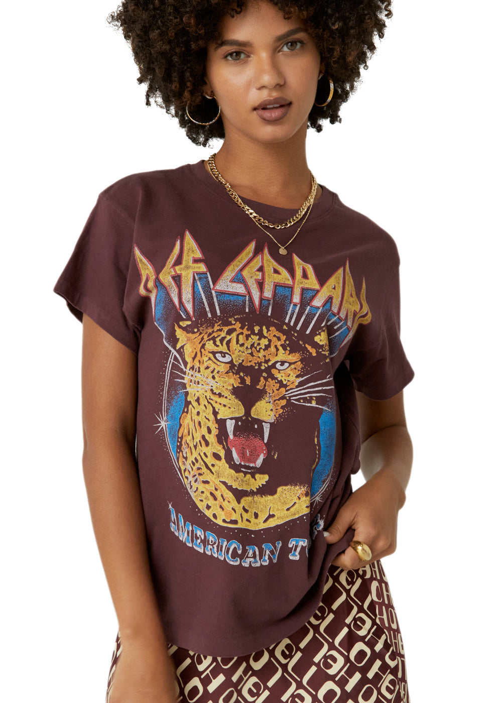 Def Leppard American Tour Womens Tee Shirt by Daydreamer LA Brown