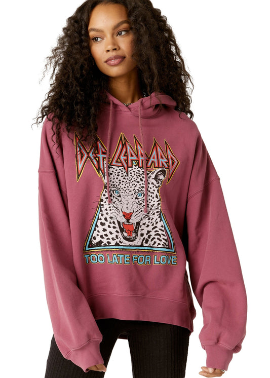 Def Leppard Too Late For Love Oversized Womens Hoodie by Daydreamer LA