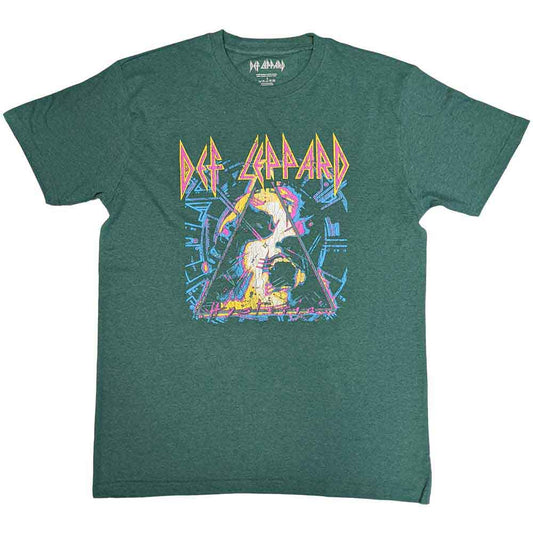 Def Leppard Hysteria Album Art Mens T Shirt Green Officially Licensed