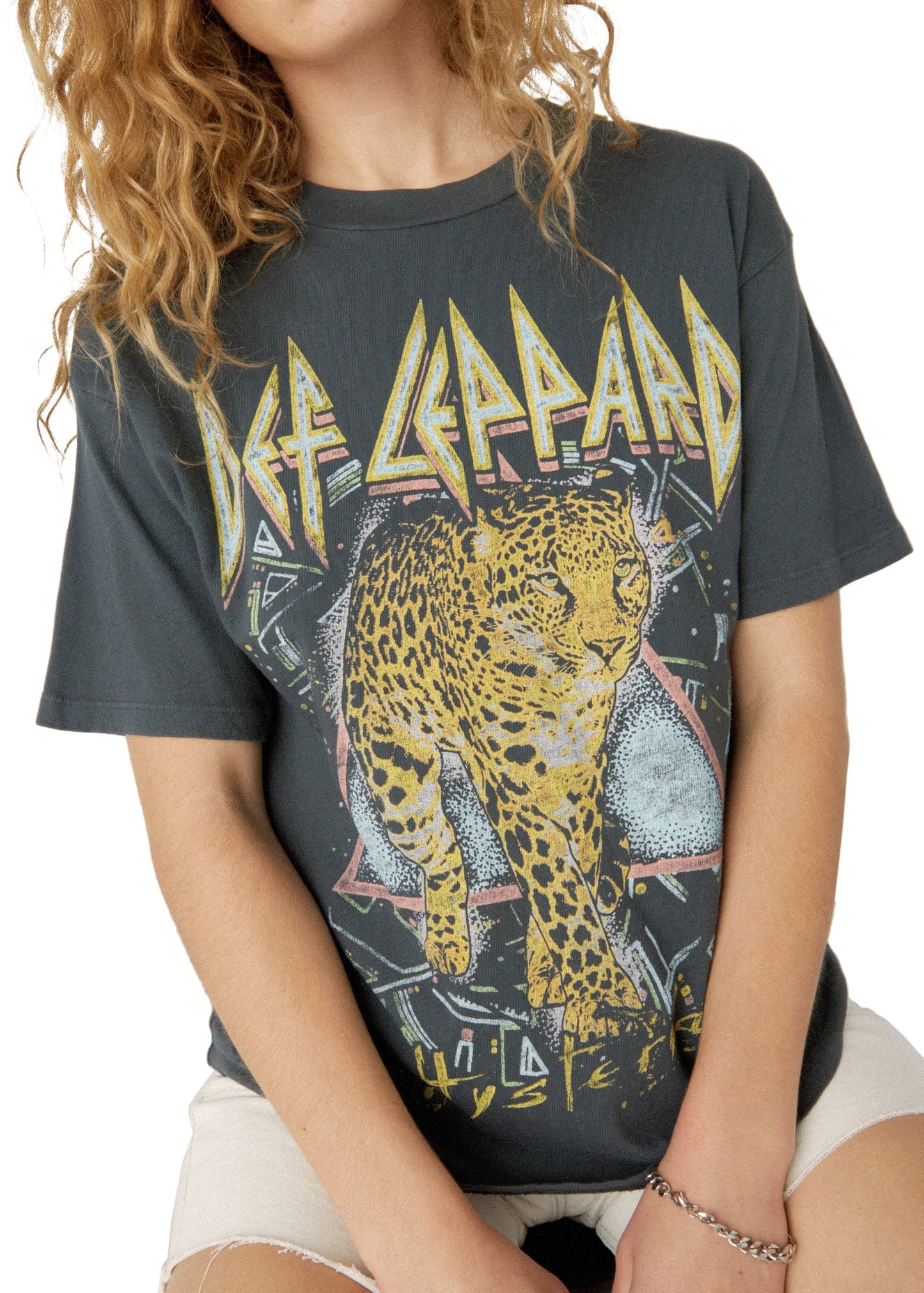 Def Leppard Hysteria Tour Band Tee by Daydreamer LA Womens T Shirt Black