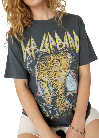 Def Leppard Hysteria Tour Band Tee by Daydreamer LA Womens T Shirt Black