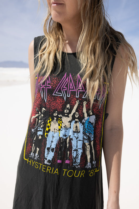 Def Leppard Womens Tank Dress Tee Shirt Black