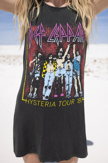 Def Leppard Womens Tank Dress Tee Shirt Black