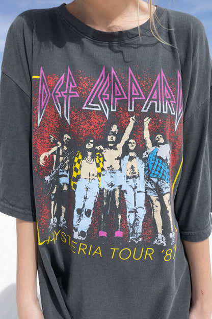 Def Leppard Hysteria Tour Tee Shirt Vintage Black