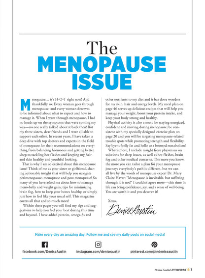 Denise Austin's Fit Over 50 - The Menopause Issue, Spring 2025: Beat Middle-Aged Spread, Embrace Your Best Self, Conquer Hot Flashes, Reclaim Vitality, Manage Menopause Symptoms, Boost Energy & More!