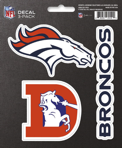 NFL Official Team Sticker Mats - Set of 3 Stickers Officially Licensed