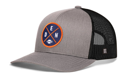 Denver Trucker Hat  |  Black DEN X Football Snapback