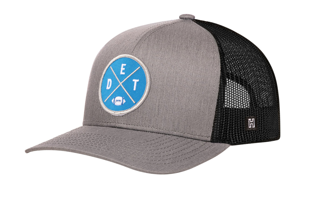 Detroit Trucker Hat  |  Black DET X Football Snapback