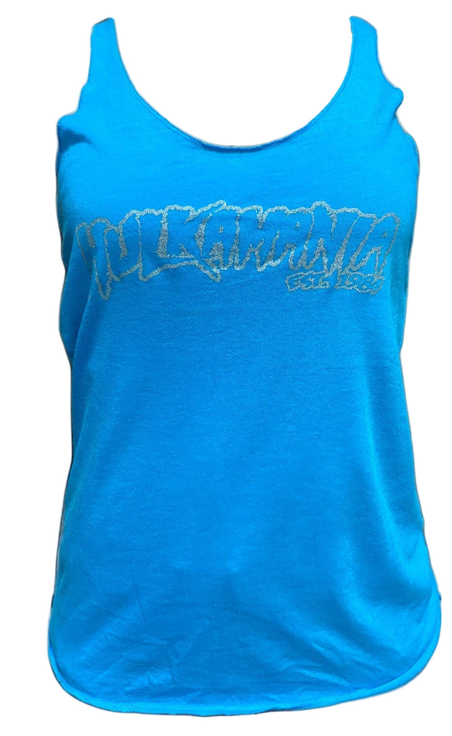 Womens Blue Hulkamania Outline Tank Top