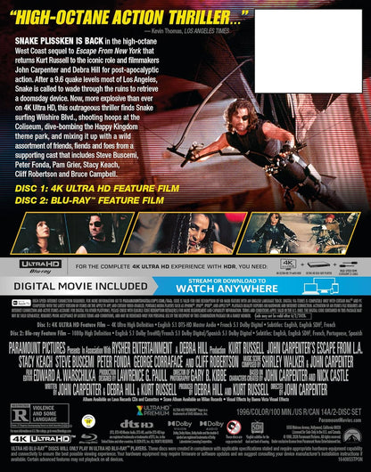 Escape From L.A -  30th Anniversary Limited Edition Steelbook (4K Ultra HD + Blu-ray + Digital)