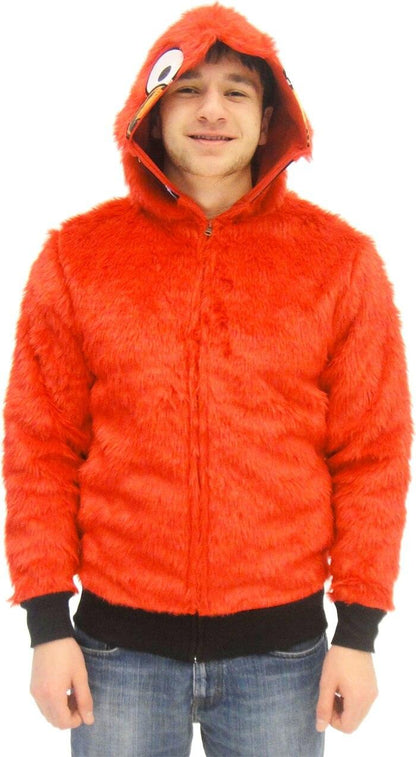 Elmo Red Faux Fur Full Zip Hoodie Jacket