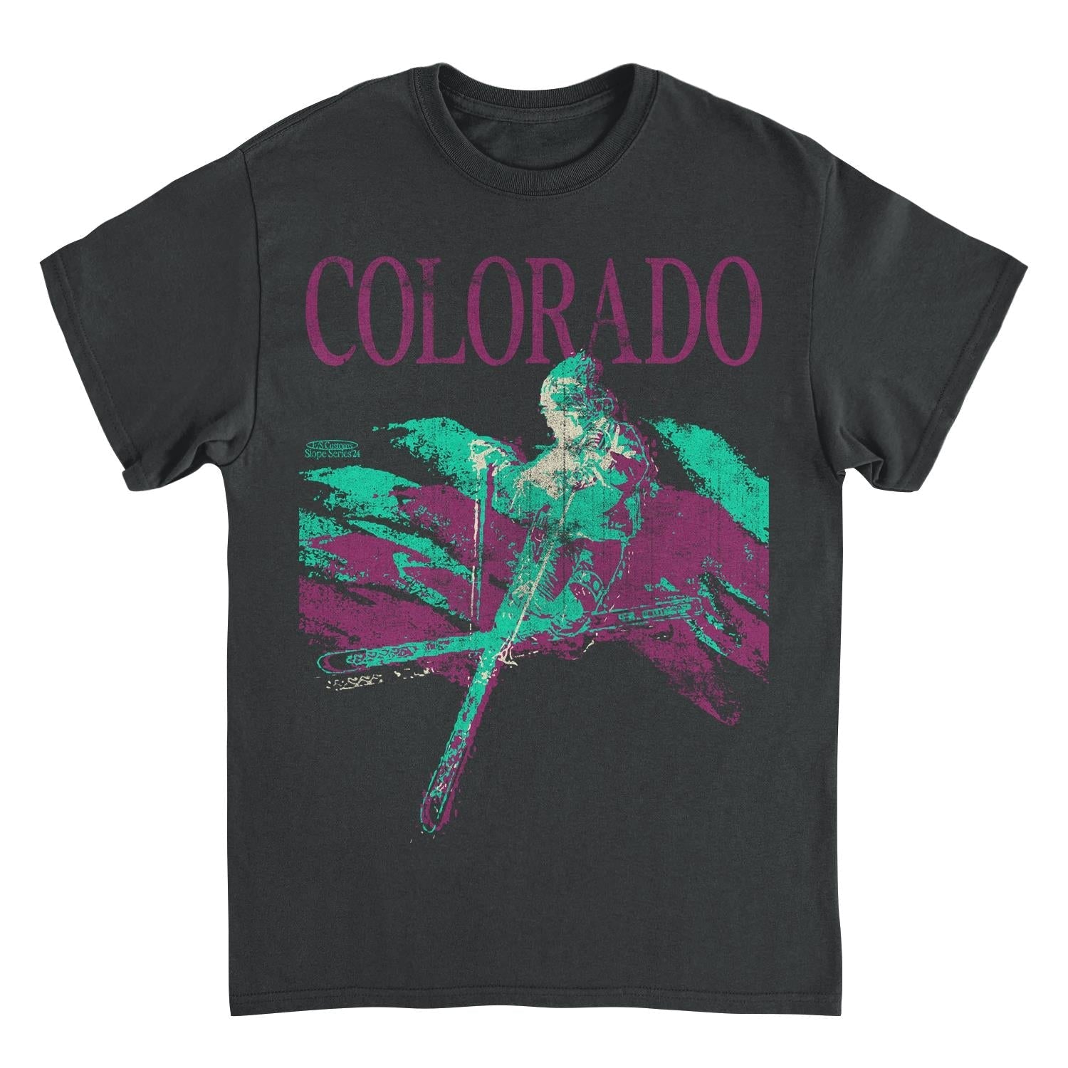 Skiing & Snowboarding Colorado Black T-Shirt Officially Licensed