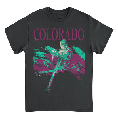 Skiing & Snowboarding Colorado Black T-Shirt Officially Licensed