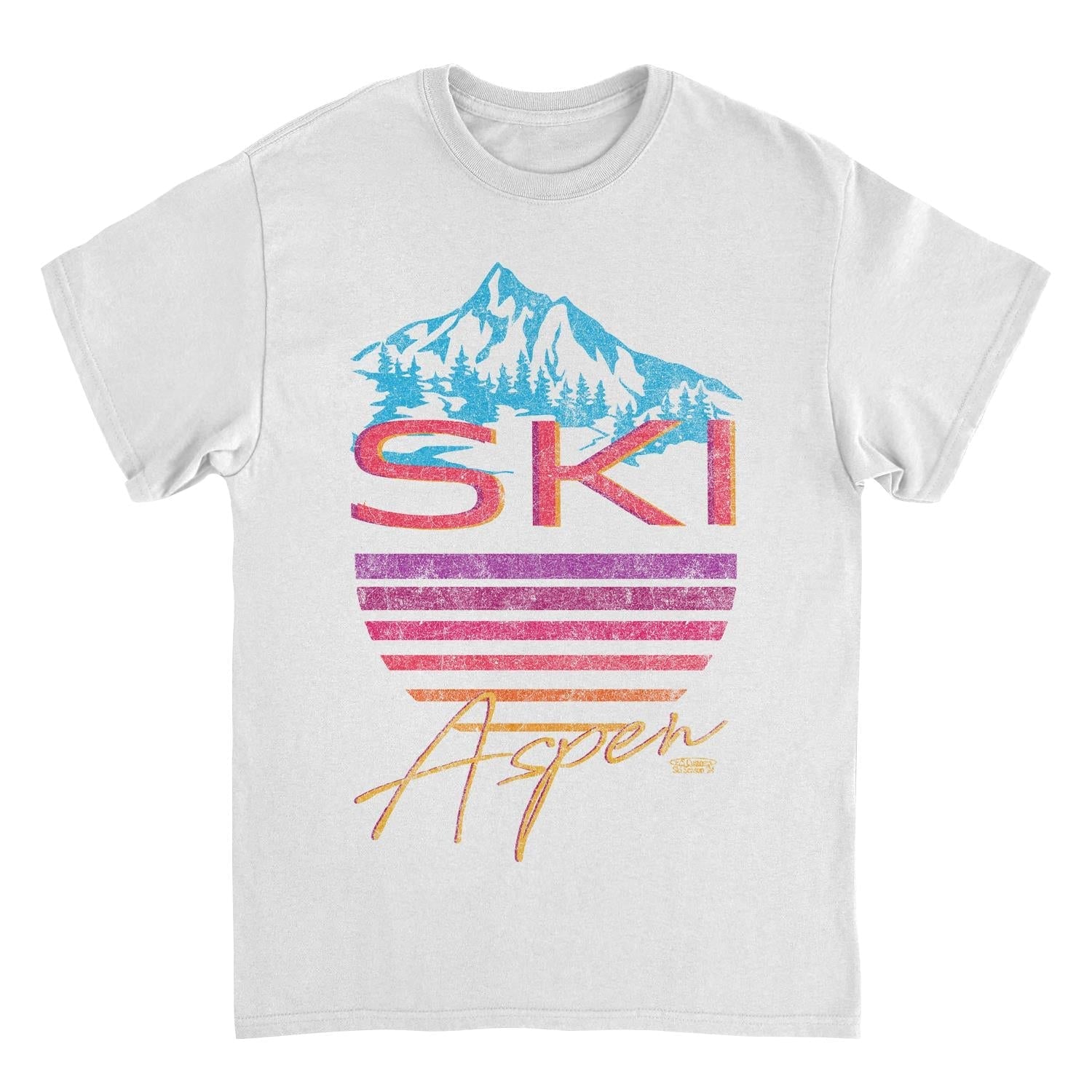 Ski Aspen White T-Shirt Officially Licensed