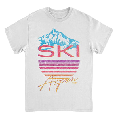 Ski Aspen White T-Shirt Officially Licensed