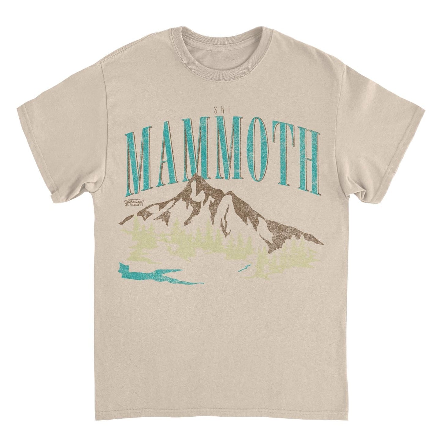 Ski Mammoth Tan T-Shirt Officially Licensed
