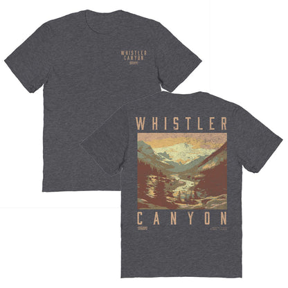 Skiing Whistler Dark Heather Front & Back Print T-Shirt Officially Licensed