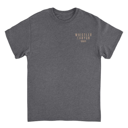 Skiing Whistler Dark Heather Front & Back Print T-Shirt Officially Licensed