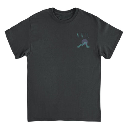 Skiing & Snowboarding Vail Front & Back Graphic Black T-Shirt Officially Licensed