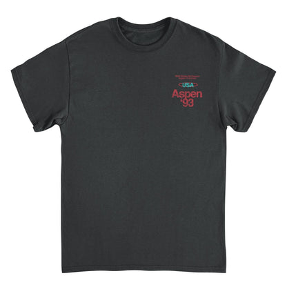 Ski Aspen '93 Front and Back Print Black T-Shirt Officially Licensed