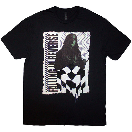 Falling In Reverse 21 Chequered Mens T Shirt Black Officially Licensed
