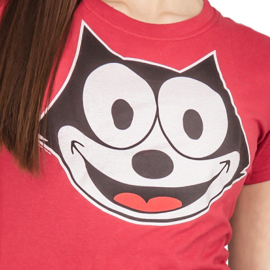 Felix the Cat Face Juniors Red T-shirt
