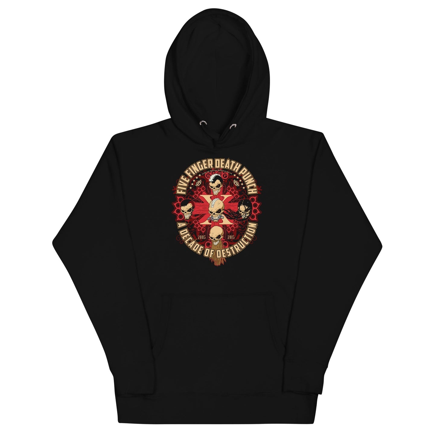 Five Finger Death Punch Decade of Destruction Mens Hoodie Black