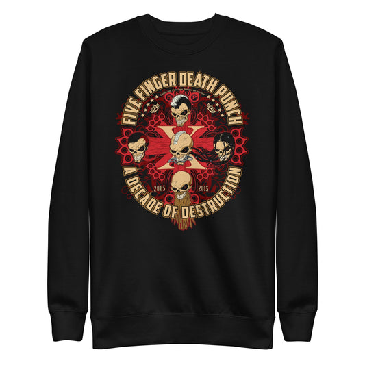 Five Finger Death Punch Decade of Destruction Mens Sweatshirt Black