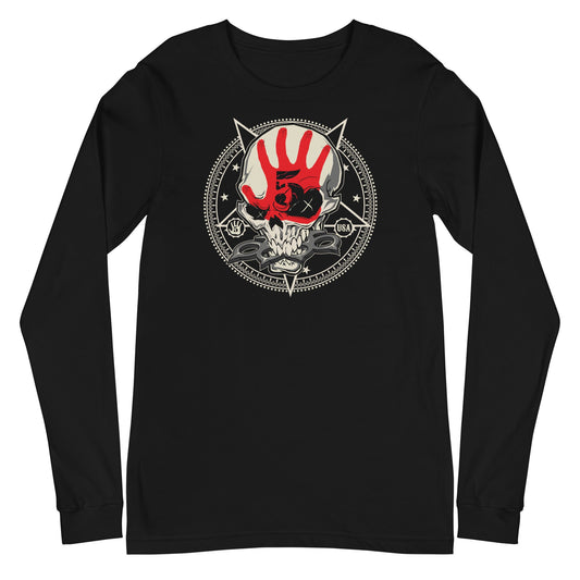 Five Finger Death Punch Circle Logo Mens Long Sleeve T Shirt Black