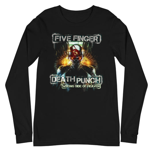 Five Finger Death Punch Bot Heaven Mens Long Sleeve T Shirt Black