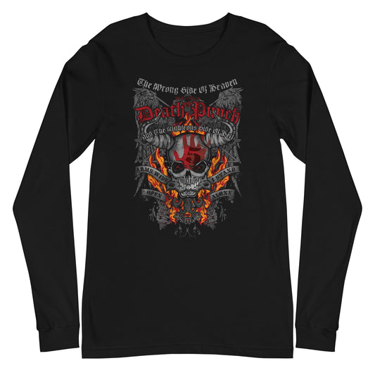 Five Finger Death Punch Wrong or Righteous Mens Long Sleeve T Shirt Black