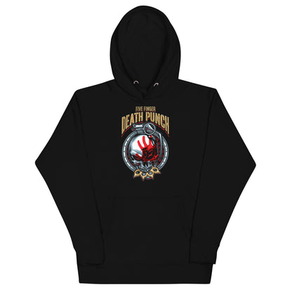 Five Finger Death Punch Brass Knuckle Mens Officially Licensed Hoodie Black