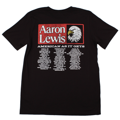 Aaron Lewis American As It Gets Tour Mens T Shirt Black