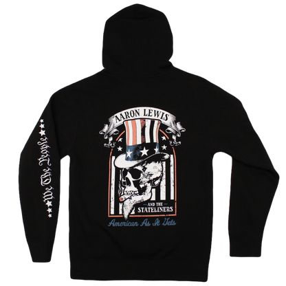 Aaron Lewis Uncle Sam Skull Mens Zip-Up Hoodie Black