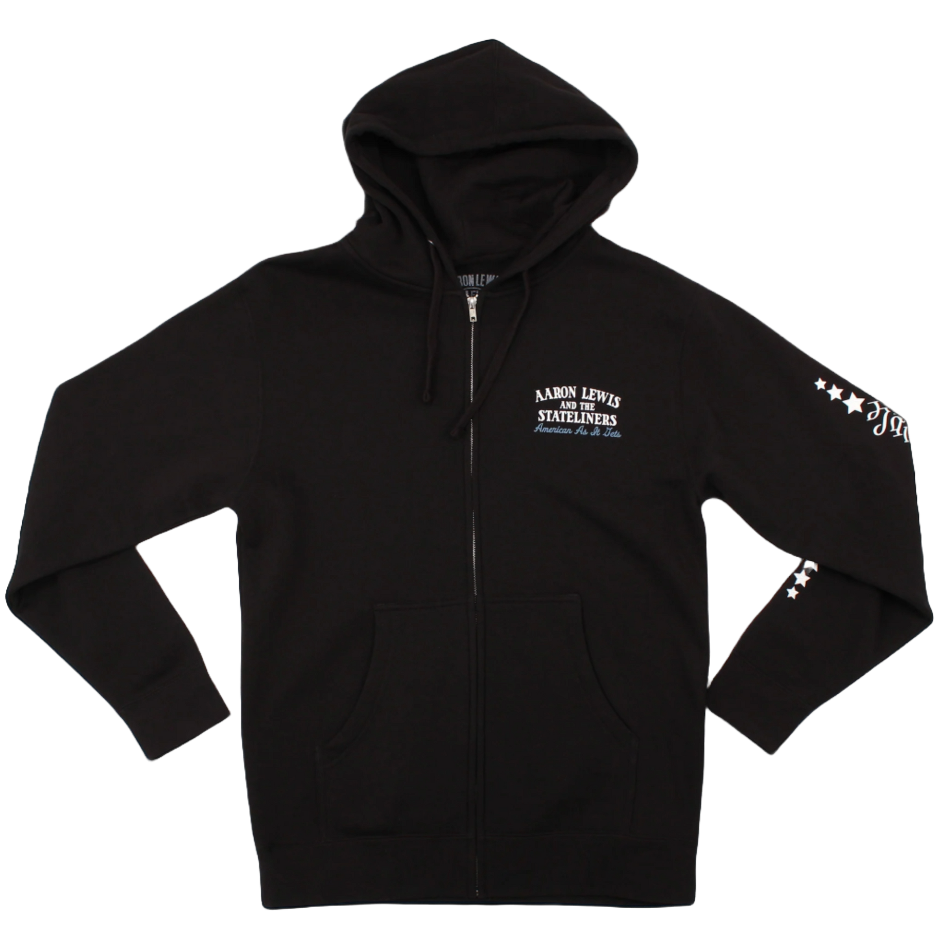 Aaron Lewis Uncle Sam Skull Mens Zip-Up Hoodie Black