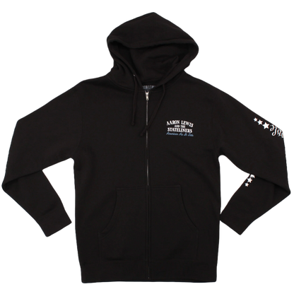 Aaron Lewis Uncle Sam Skull Mens Zip-Up Hoodie Black