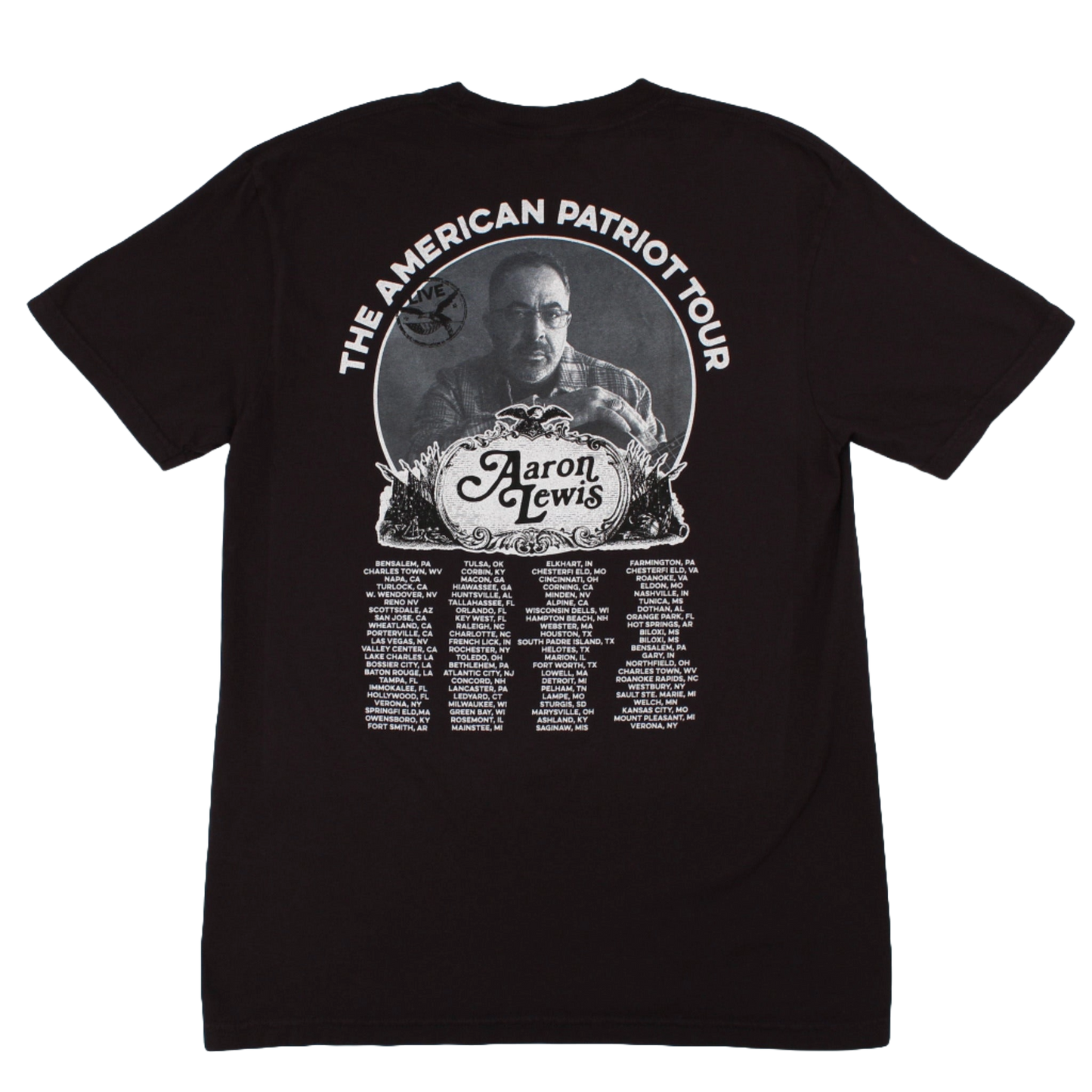 Aaron Lewis The American Patriot Pocket Tour Mens T Shirt Black