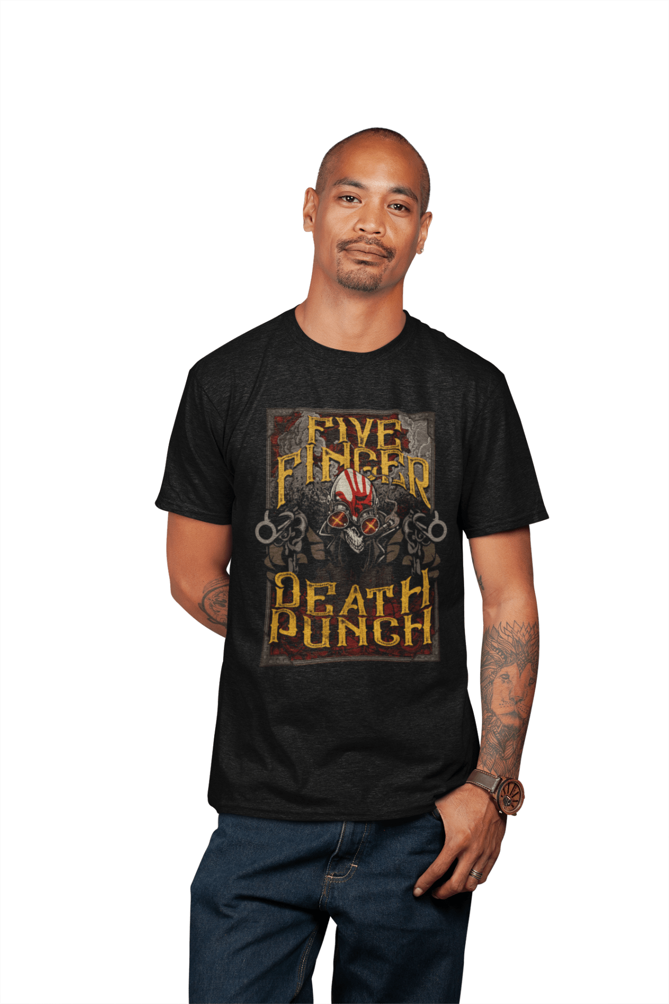 Five Finger Death Punch Barrels Officially Licensed Mens T Shirt Black